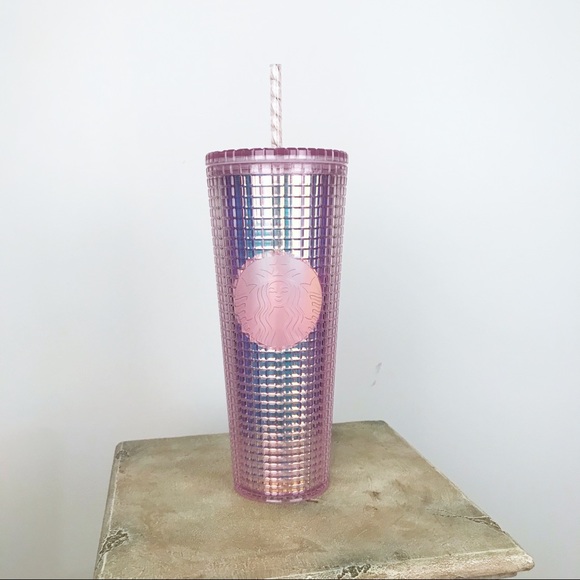 Starbucks Holiday 2020 Pink Gride Cold Cup 24 oz - Picture 2 of 6